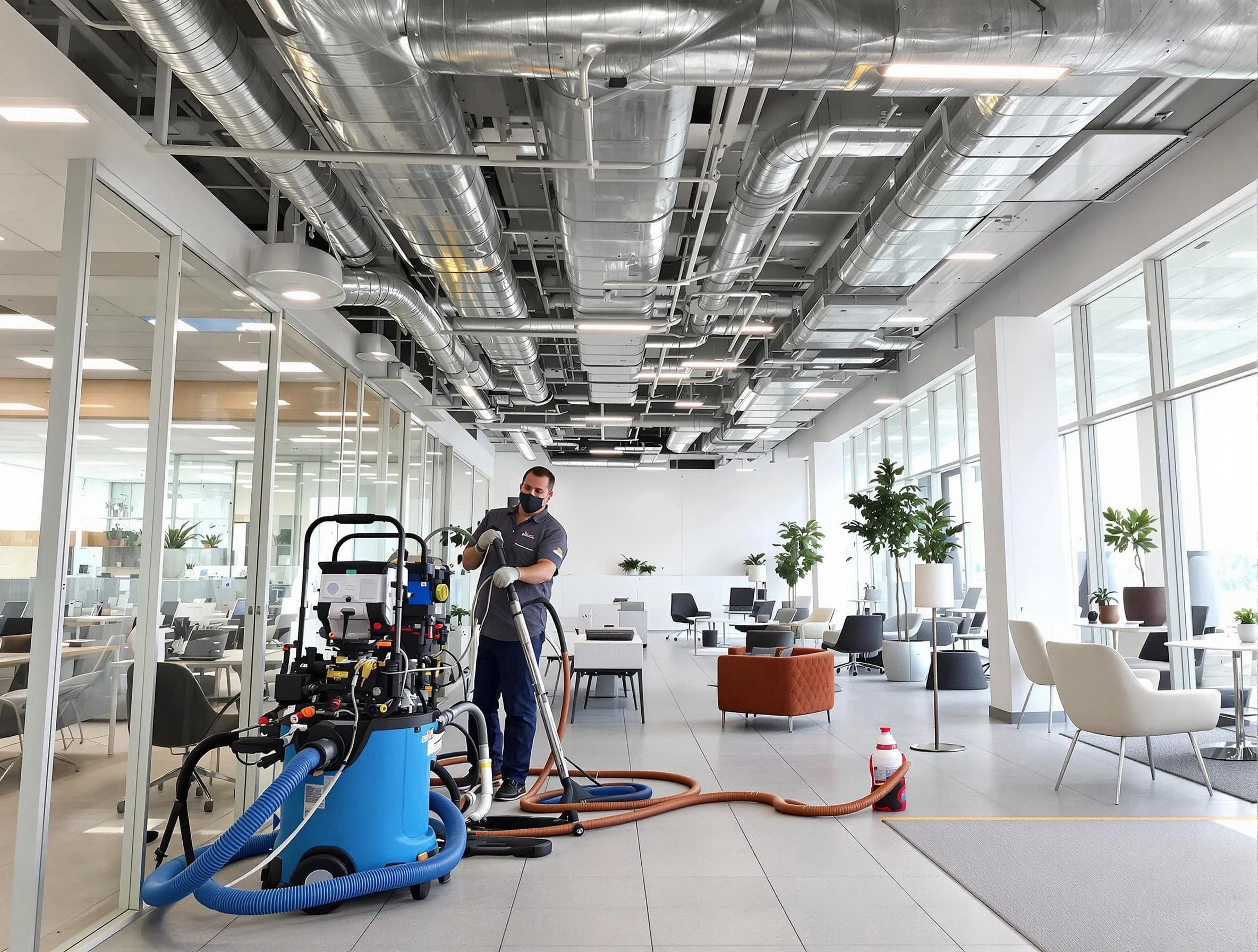 South Salt Lake Air Duct Cleaning team conducting comprehensive commercial duct cleaning at a business location in South Salt Lake