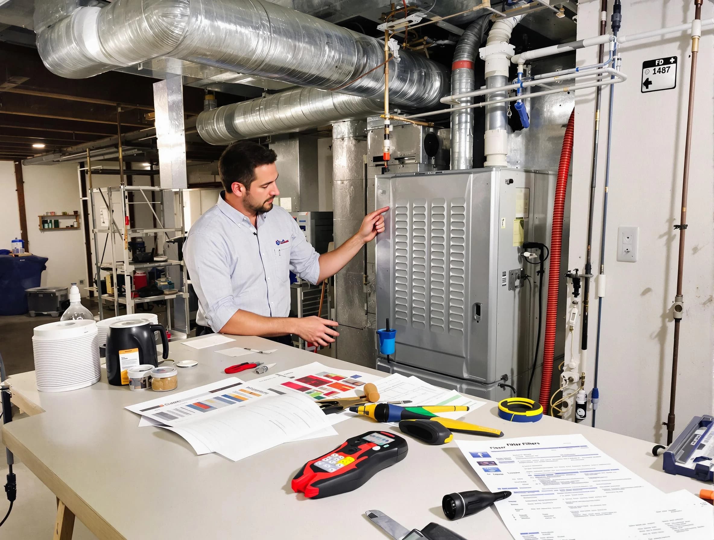 South Salt Lake Air Duct Cleaning inspector conducting detailed filter system evaluation using professional diagnostic tools in South Salt Lake