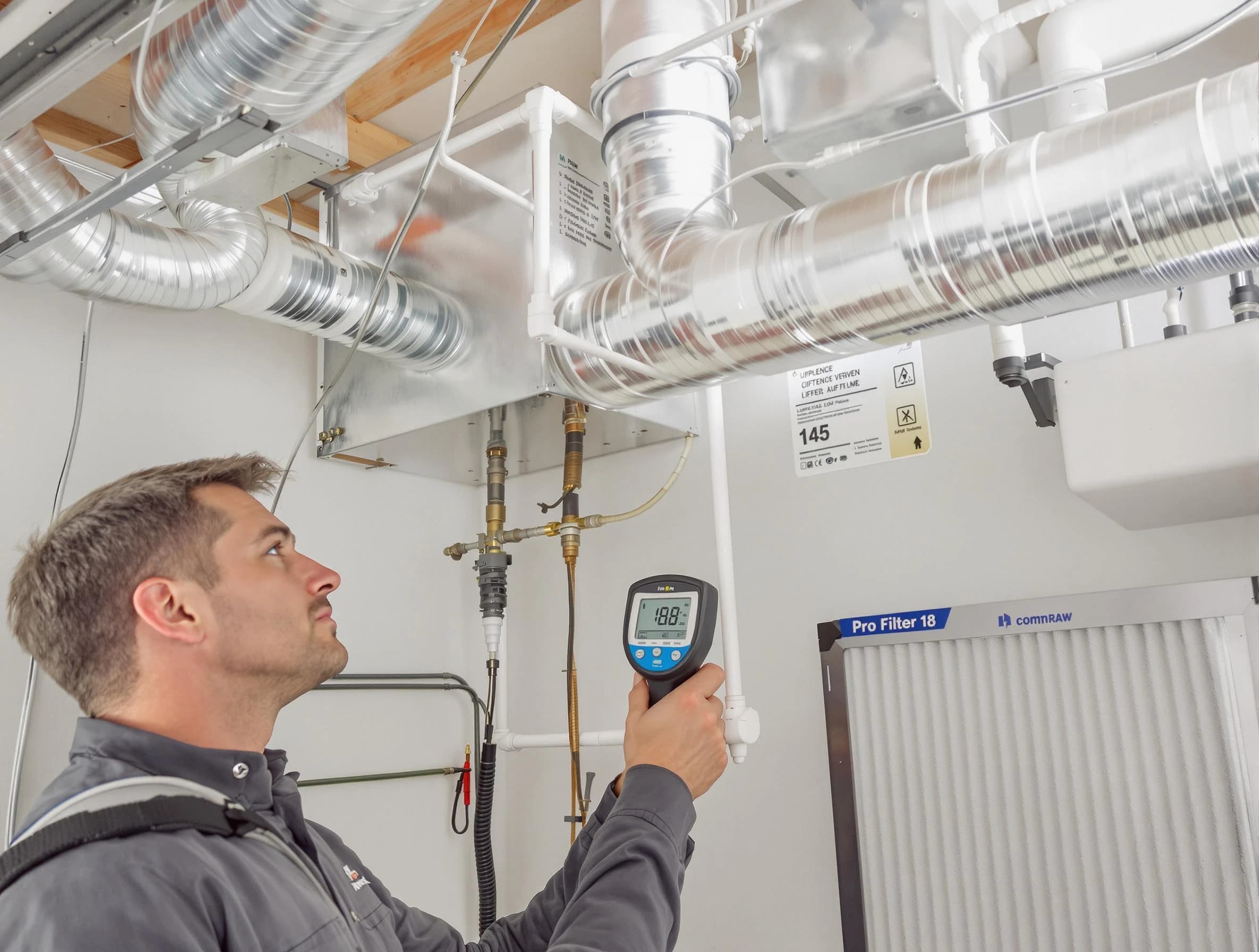South Salt Lake Air Duct Cleaning expert conducting detailed filter system inspection using diagnostic tools in South Salt Lake