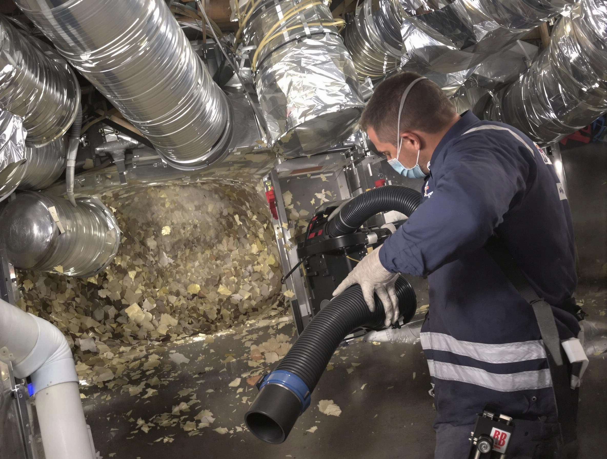 South Salt Lake Air Duct Cleaning specialist operating negative pressure cleaning equipment for thorough duct maintenance in South Salt Lake