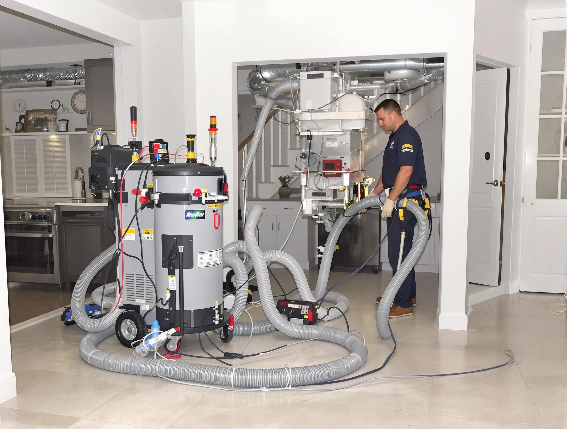 South Salt Lake Air Duct Cleaning technician operating negative pressure cleaning equipment for thorough duct maintenance in South Salt Lake