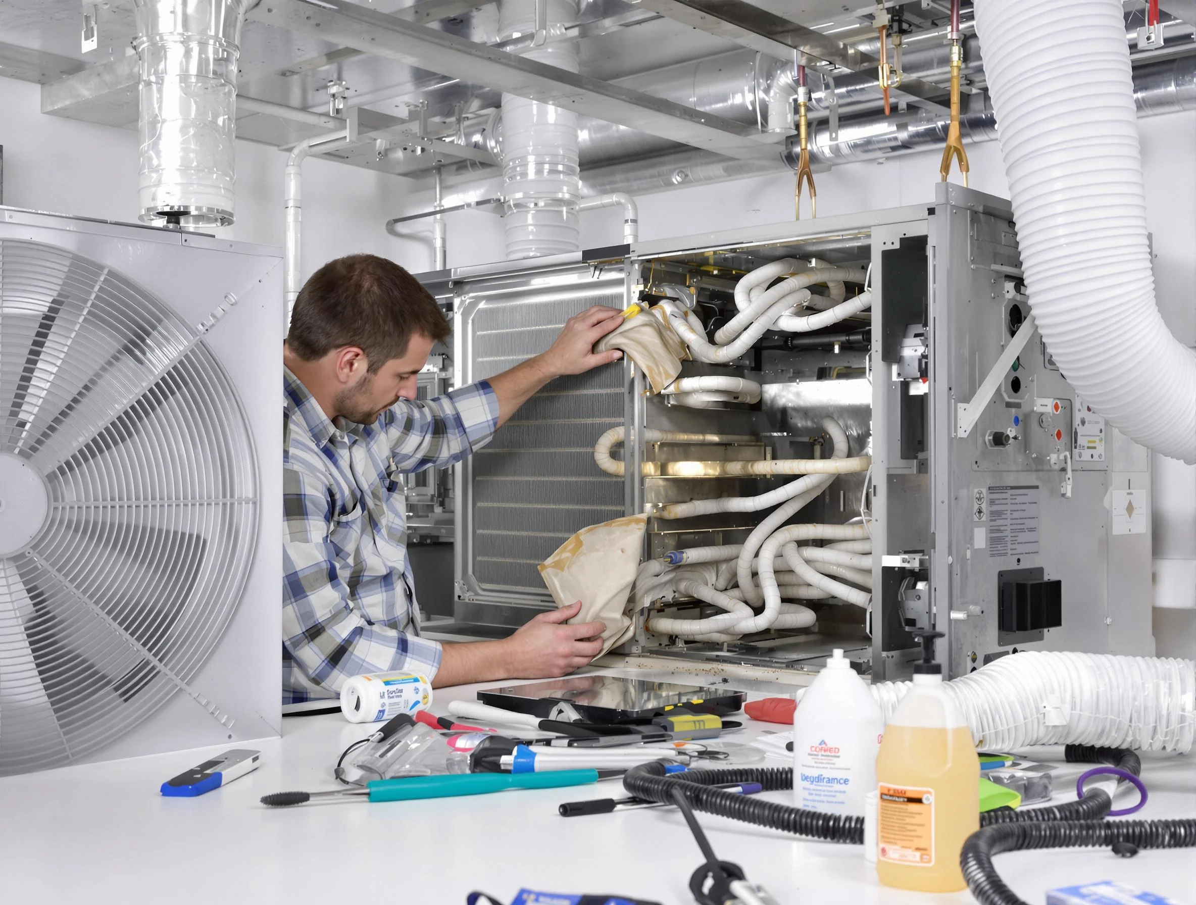 South Salt Lake Air Duct Cleaning specialist performing precision AC coil cleaning in South Salt Lake