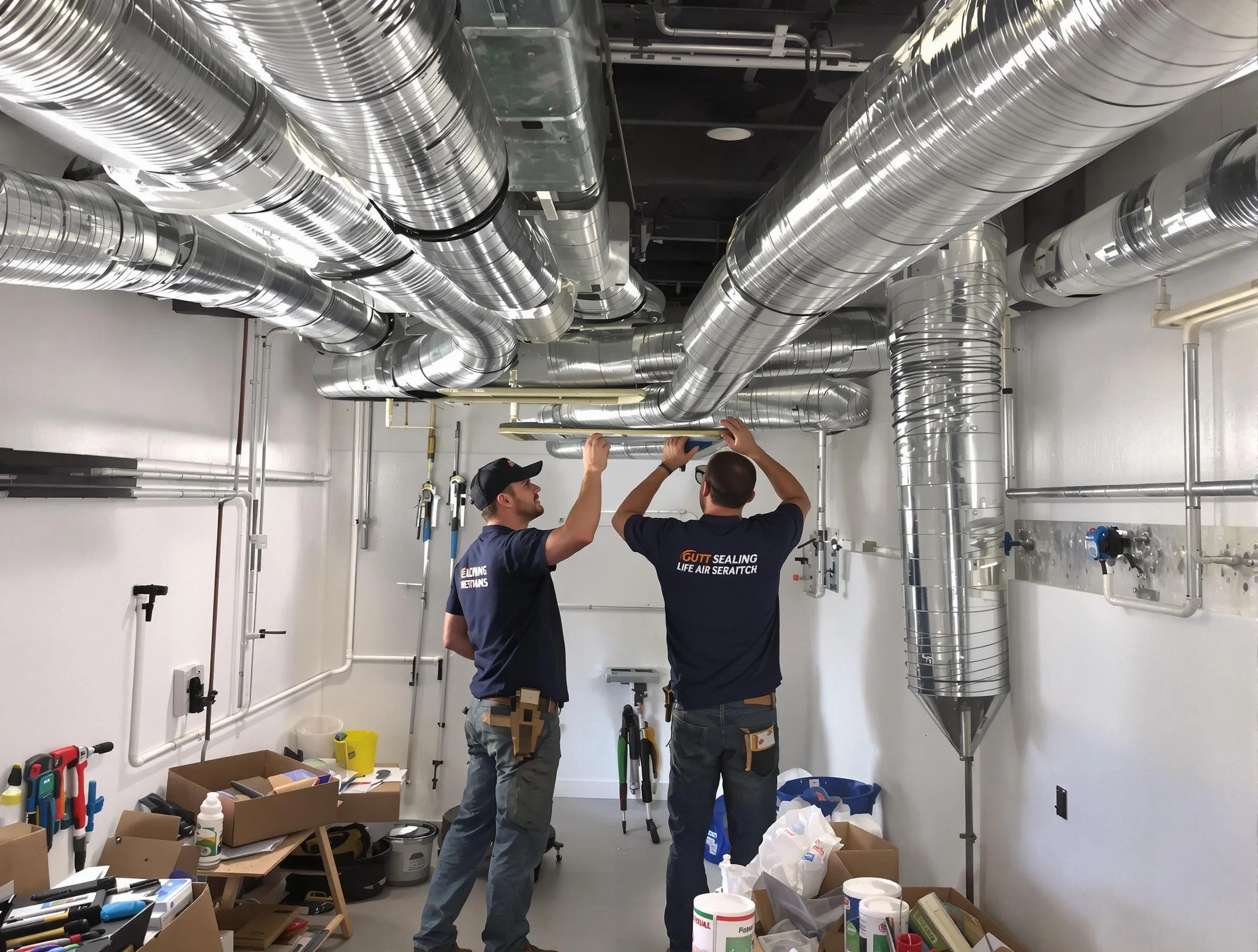 South Salt Lake Air Duct Cleaning technician applying professional duct sealing solutions in South Salt Lake